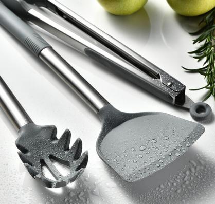 12 PCS Kitchen Cooking Utensils Set, Non-stick Silicone Kitchen Utensils Set Heat-resistant Stainless Steel Handle, BPA-Free, Cooking Tool Mixing Kitchen Tool Set