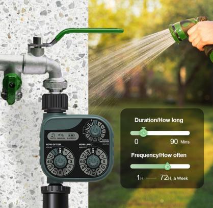 Water spray timer, 3-digital hose timer for watering, garden hose water timer, drip irrigation timer for hoses Programmable outdoor lawn with rain delay/manual/automatic watering system