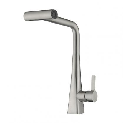 H43cm Kitchen Sink Faucets with Pull Down Sprayer (SUS304 Stainless Steel,3 Water Outlet Modes), Single Handle High Arc Pull Down Kitchen Faucet