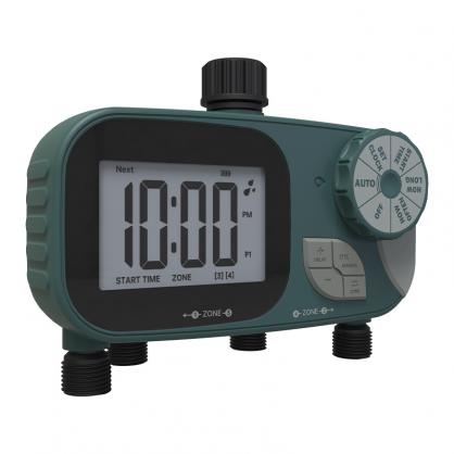 4 outlets Watering hose timer, sprinkler timer, garden faucet irrigation timer controller, programmable automatic watering system/manual/rain delayed watering timer, IP54 waterproof