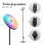 24W Smart RGB LED Floor Lamp Works with Alexa Google Home, WiFi Remote Modern Tall Standing Light, 2000LM Super Bright Color Changing & Dimmable Sky Torchiere for Living Room, Bedroom (Black)