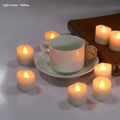 Φ3.6cm * H3.7cm LED Tea Light Candles with Timer function (12PCS Pack) - Operated By CR2032 Button Battery (Battery is Included) - Lighting up to 90 hours