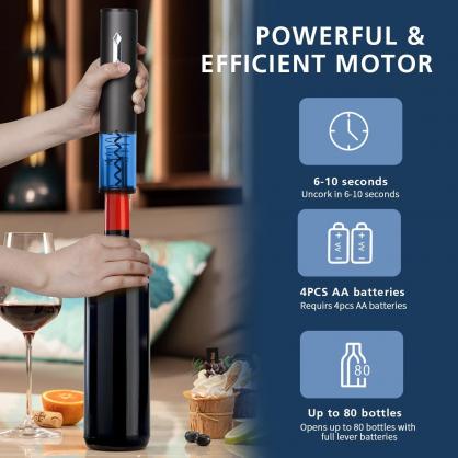 4-in-1 Battery Operated Electric Wine Opener Set (plastic housing), Automatic electric Wine Bottle Openers