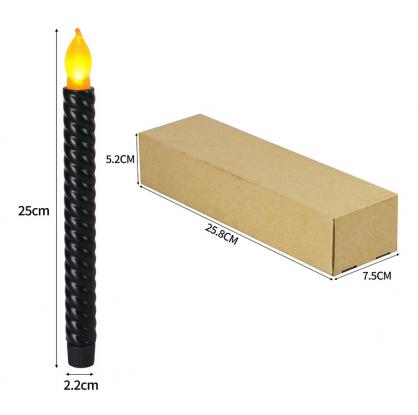 Φ2.2cm * H25cm Battery Operated LED Taper Candles Lights (6PCS Pack), Operated by 3 x AA Batteries (Not Included), Lighting up to 150 hours, Flameless Candlesticks with Flickering Flame