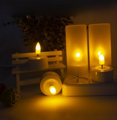 Remote Control Rechargeable LED Candle Tea Lights (Set of 4) - Flameless LED Candles - Vivid Flickering Like Real Candles,Battery Operated/Powered Candles,No Wax No Mess, No Fire Risk