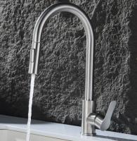 H42cm Kitchen Sink Faucets with Pull Down Sprayer (SUS304 Stainless Steel,3 Water Outlet Modes), Single Handle High Arc Pull Down Kitchen Faucet