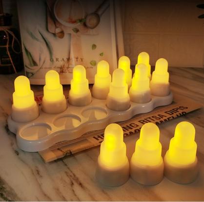 Inductive Rechargeable LED Flameless Tea Light Candles with Remote Control Function (12pcs Set) - Yellow or RGB Color Changing Lights For Optionals