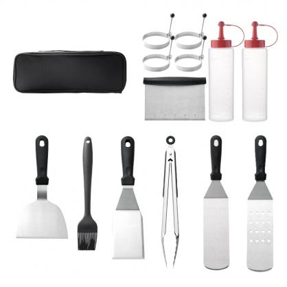 Griddle Accessories Kit, 14Pcs Griddle Grill Accessories Set BBQ Tools Set for Blackstone and Camp Chef, Spatula, Scraper, Griddle Cleaning Kit with Carry Bag for BBQ Teppanyaki and Camping