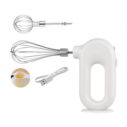 USB Rechargable Handheld Egg Beate,MINI Household Cordless Electric Hand Mixer with 2 Detachable Stir Whisks 4 Speed Modes,Baking At Home for Kitchen,Lightweight Portable