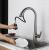 H43.5cm Kitchen Sink Faucets with Pull Down Sprayer (SUS304 Stainless Steel,3 Water Outlet Modes), Single Handle High Arc Pull Down Kitchen Faucet H43.5cm Kitchen Sink Faucets with Pull Down Sprayer (SUS304 Stainless Steel,3 Water Outlet Modes), Single Handle High Arc Pull Down Kitchen Faucet