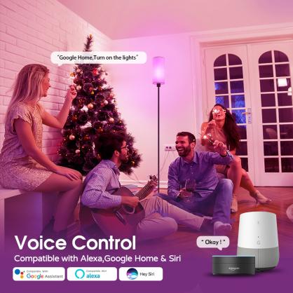 RGBW Multifuntional & Dimmable LED Smart Floor Lamp with Remote Control,Compatible with Alexa, Google Home, 57