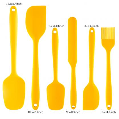 Silicon Cake Making Set,Silicone Spatula Set (6-in-1), 6 Piece High Heat Resistant Silicone Spatulas, Food Grade BPA Free, Non-Stick Rubber Spatula Kitchen Utensils for Cooking, Baking, Mixing
