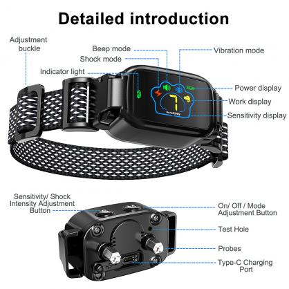Bark Collar- Smart Dog Bark Collar for Small Medium Large Dogs(15-110lbs), Rechargeable Anti Bark Training Collar with 7 Adjustable Sensitivity, Barking Collar with Beep Vibration Harmless Shock
