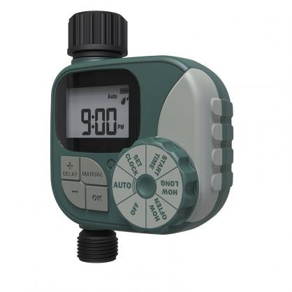 Garden hose watering timer, outlet hose sprinkler timer, programmable hose timer with digital irrigation timer system, battery powered, used for outdoor courtyard, lawn and garden watering