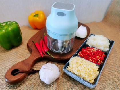 Electric Garlic Chopper,Electronic Food Chooper,Automatic Mini Masher Crusher,USB Rechargeable Food Chopper,Portable Food Processor for Vegetables/Meats/Spices,250ml