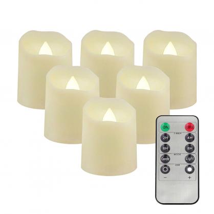 Φ3.6cm * H4.5cm LED Tea Light Candles with Remote Control & Timer function (12PCS Pack) - Operated By CR2450 Button Battery (Battery is Included) - Lighting up to 200 hours;