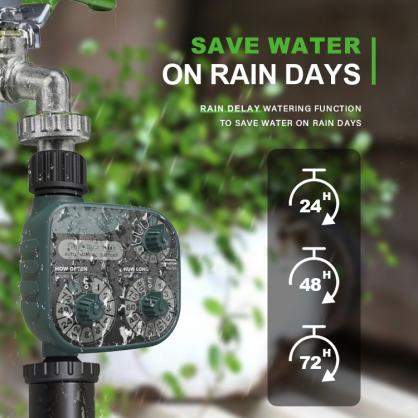 Water spray timer, 3-digital hose timer for watering, garden hose water timer, drip irrigation timer for hoses Programmable outdoor lawn with rain delay/manual/automatic watering system