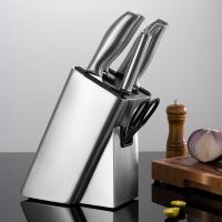 Stainless Steel Knife Holder, Modern Design Knife Block, Universal Knife Storage Organizer, Strong and Durable Knife Holder Counter-top Storage with Scissors-Slot (Knives Not Included) Stainless Steel Knife Holder, Modern Design Knife Block, Universal Knife Storage Organizer, Strong and Durable Knife Holder Counter-top Storage with Scissors-Slot (Knives Not Included)
