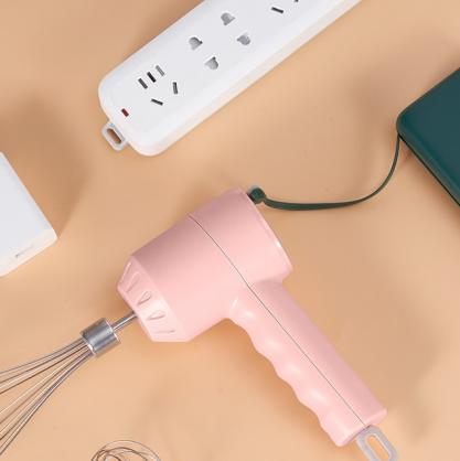 USB Rechargeable Handheld Egg Beater, Household Cordless Electric Hand Mixer with 2 Detachable Stir Whisks 4 Speed Modes,Baking At Home For Kitchen,Lightweight Portable