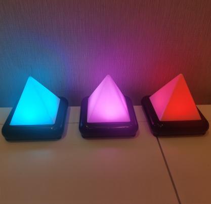 LED Pyramid Mood Light - Battery Operated/Powered (Not Included In Package) - 9 Lighting Models of Glow Morphing/Color Changing or Solid Colors