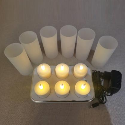 Inductive Rechargeable LED Candle TeaLight (6PCS SET) - Wireless Indudction Flameless LED Candle Lights - Flickering Amber,Battery Operated/Powered Candles,No Wax No Mess, No Fire Risk
