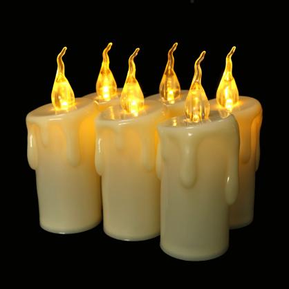 Φ6.0cm LED Candles Lights (6PCS Pack) - Battery Operated by 2 x AA alkaline batteries (Not Included), Flameless led candles with Flickering Flame (Lighting Up To 150 hours)