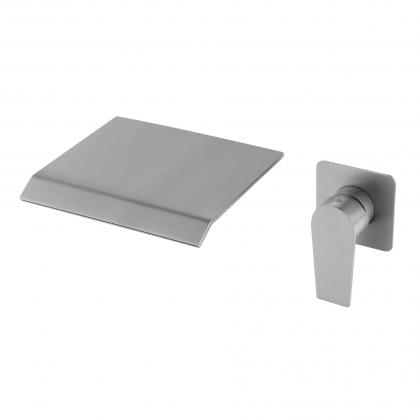SUS304 Stainless Steel Wall Mounted Bathtub/Washbasin Faucet with waterfall effect wide water outlet, Single Handle for Hot and Cold Water Adjustment