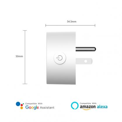 US Wifi & Bluetooth Smart Plug,Smart Home Outlet Compatible with Alexa Google Assistant for Voice Control, Remote Control, Timer, Mini Smart Outlet WiFi Socket, No Hub Required