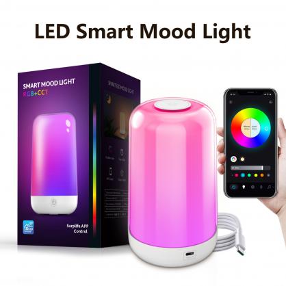 5W LED Smart Bluetooth Dimming Mood Light, RGB Color Change, 3600mA Rechargeable Battery Touch Music Atmosphere Light, Mother and Baby Night Light Desk Light