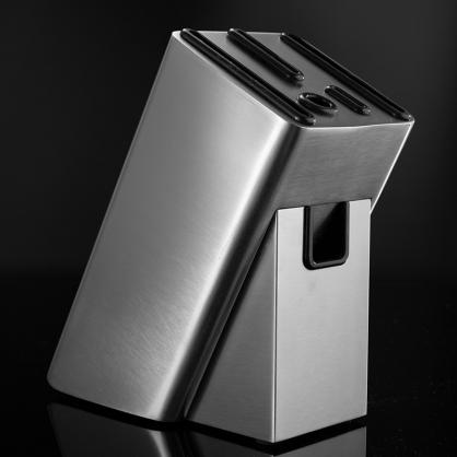Stainless Steel Knife Holder, Modern Design Knife Block, Universal Knife Storage Organizer, Strong and Durable Knife Holder Counter-top Storage with Scissors-Slot (Knives Not Included)