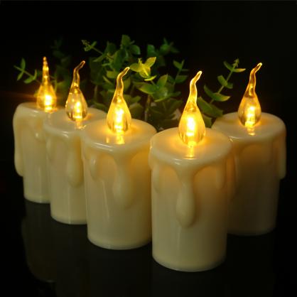 Φ6.0cm LED Candles Lights (6PCS Pack) - Battery Operated by 2 x AA alkaline batteries (Not Included), Flameless led candles with Flickering Flame (Lighting Up To 150 hours)