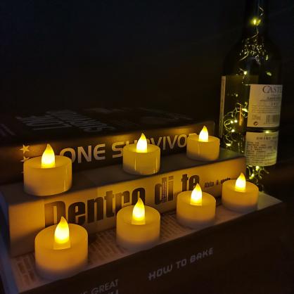 Φ3.6cm * H3.5cm LED Tea Light Candles (25PCS Pack) - Operated By CR2032 Button Battery (Battery is Included) - Lighting up to 70 hours