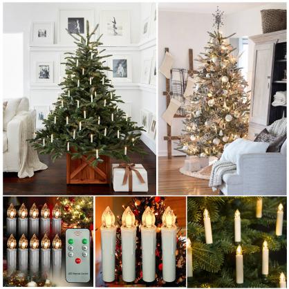 LED Flameless Taper Candles with Remote Control and Removable Clips,Flickering 4 Inches Birthday Candles,Set of 10 Warm White Candle for Christmas, Chandelier, Mini Wedding Taper Candles