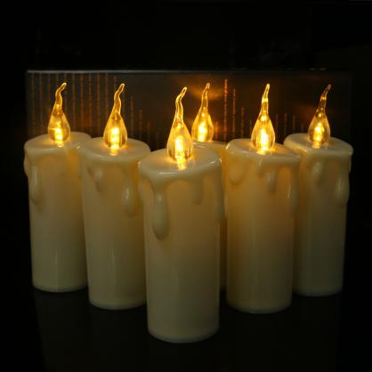 Φ6.0cm LED Candles Lights (6PCS Pack) - Battery Operated by 2 x AA alkaline batteries (Not Included), Flameless led candles with Flickering Flame (Lighting Up To 150 hours)