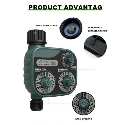 Water spray timer, 3-digital hose timer for watering, garden hose water timer, drip irrigation timer for hoses Programmable outdoor lawn with rain delay/manual/automatic watering system