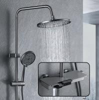 Wall Mount Shower Faucet Set (SUS304 Stainless Steel, Square Shower-head, Bathroom Rainfall Shower System, Shower Trim Kit)