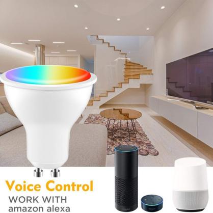 5W GU10 Smart LED Bulb (1PC Pack), multi-functional with RGB Color Changing, dimmable, Syncs with Music, Bluetooth or APP WIFI remote control or support Alexa, Google voice control