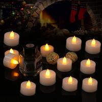 Φ3.6cm * H3.5cm LED Tea Light Candles (25PCS Pack) - Operated By CR2032 Button Battery (Battery is Included) - Lighting up to 70 hours