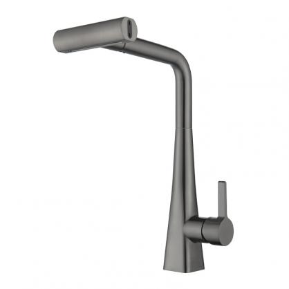H43cm Kitchen Sink Faucets with Pull Down Sprayer (SUS304 Stainless Steel,3 Water Outlet Modes), Single Handle High Arc Pull Down Kitchen Faucet