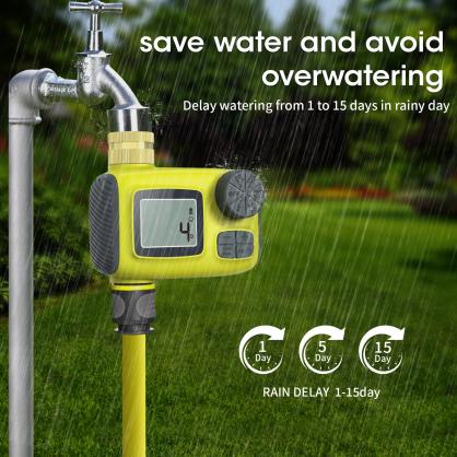 Sprinkler timer, garden hose water timer with brass rotation, 3 planned watering hose timers, automatic irrigation timer with child lock, cycle plan, rainfall delay, outdoor hose timer
