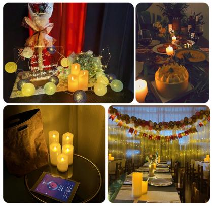 Φ7.5cm LED Flameless Wax Candles (3PCS SET) - Battery Operated Electric LED Pillar Candles with Remote Control Cycling 24 Hours Timer - Real Wax, 3D Wick, Realistic Flickering, Vivid Christmas/Festival/Party Decorative Candle Sets