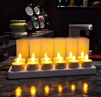 Rechargeable LED Candle TeaLight (Set of 12) - Flameless LED Candle Lights - Flickering Amber,Battery Operated/Powered Candles,No Wax No Mess, No Fire Risk, Windproof, Portable Rechargeable LED Candle TeaLight (Set of 12) - Flameless LED Candle Lights - Flickering Amber,Battery Operated/Powered Candles,No Wax No Mess, No Fire Risk, Windproof, Portable