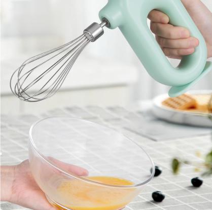 USB Rechargable Handheld Egg Beate,MINI Household Cordless Electric Hand Mixer with 2 Detachable Stir Whisks 4 Speed Modes,Baking At Home for Kitchen,Lightweight Portable