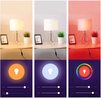 E14 Smart LED Candelabra Bulbs,Bluetooth & Wifi Remote Control,No Hub Required, RGB LED Bulb Compatible with Alexa/Google Assistant/Smart Life, 1/4/6 PCS Pack optional