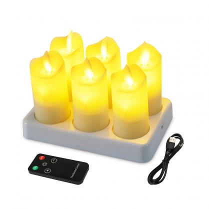 LED Rechargeable Candles Set with remote control function (12PCS Set), 12+ Hours Lasting, Flickering like a real candles, flameless led tea lights