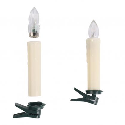LED Flameless Taper Candles with Remote Control and Removable Clips,Flickering 4 Inches Birthday Candles,Set of 10 Warm White Candle for Christmas, Chandelier, Mini Wedding Taper Candles