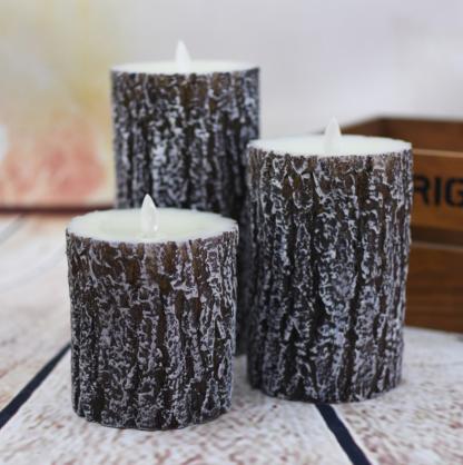 Φ7.5cm LED Flameless Candles (3PCS SET) - Battery Operated Electric LED Pillar Candles with Remote Control Cycling 24 Hours Timer - Pine Effect, Real Wax, 3D Wick, Realistic Flickering, Vivid Christmas/Festival/Party Decorative Candle Sets