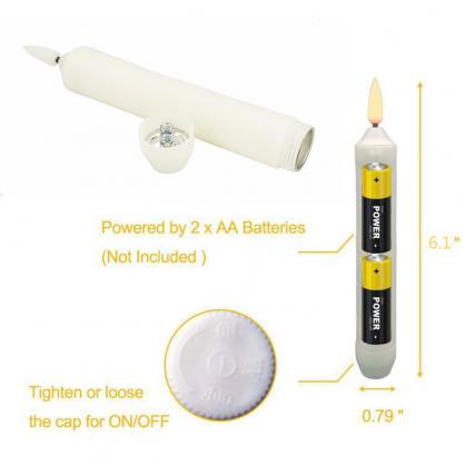 Φ2.1cm * H15.5cm Battery Operated LED Taper Candles Lights (12PCS Pack), 2 x AA Batteries Operated (Not Included), Flameless Flickering Flame