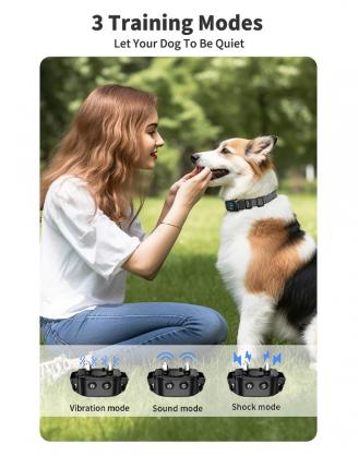 Bark Collar- Smart Dog Bark Collar for Small Medium Large Dogs(15-110lbs), Rechargeable Anti Bark Training Collar with 7 Adjustable Sensitivity, Barking Collar with Beep Vibration Harmless Shock