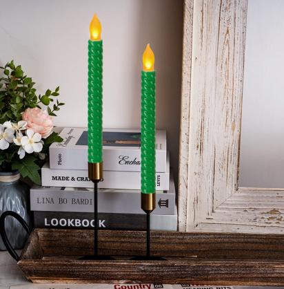 Φ2.2cm * H25cm Battery Operated LED Taper Candles Lights (6PCS Pack), Operated by 3 x AA Batteries (Not Included), Lighting up to 150 hours, Flameless Candlesticks with Flickering Flame